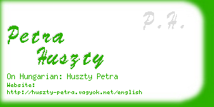 petra huszty business card